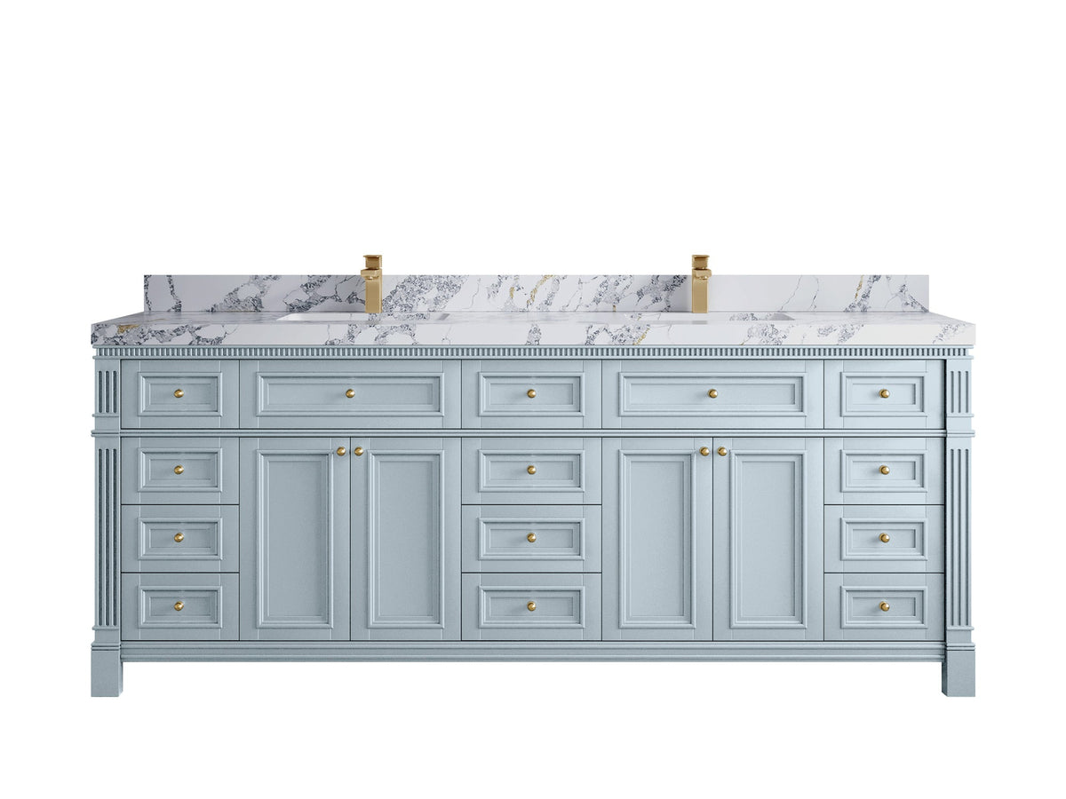 Paris 84 in. W x 22 in. D Double Sink Bathroom Vanity - Willow Bath and Vanity
