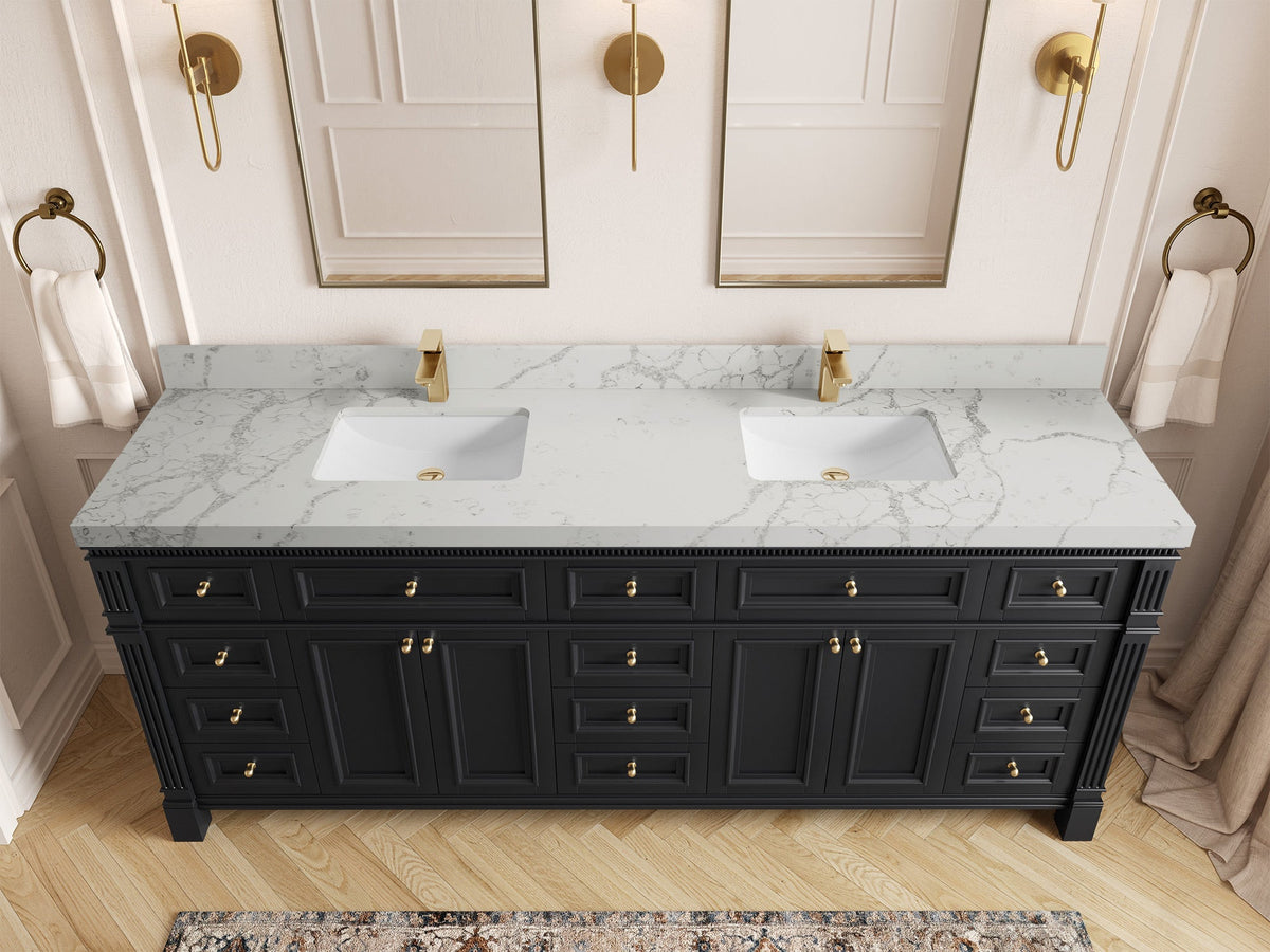 Paris 84 in. W x 22 in. D Double Sink Bathroom Vanity - Willow Bath and Vanity