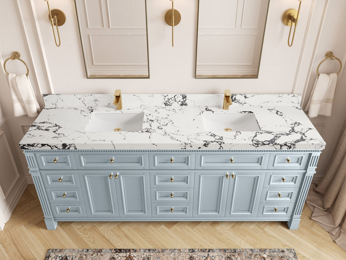 Paris 84 in. W x 22 in. D Double Sink Bathroom Vanity - Willow Bath and Vanity