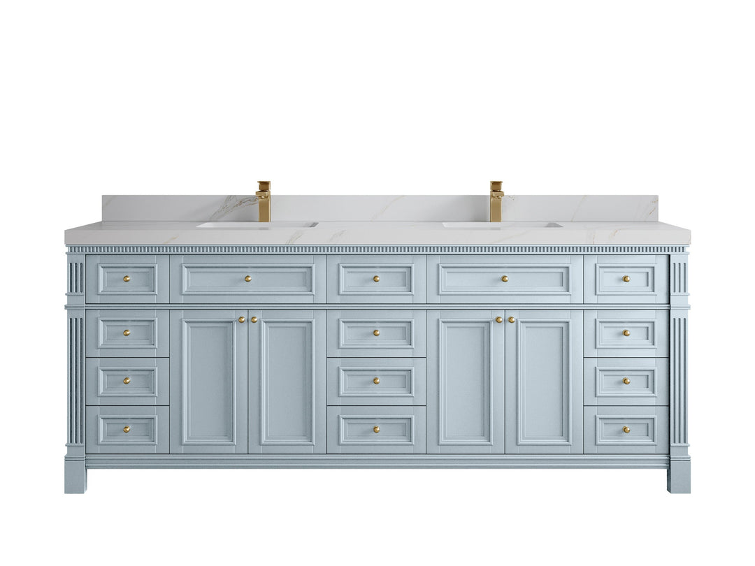 Paris 84 in. W x 22 in. D Double Sink Bathroom Vanity - Willow Bath and Vanity