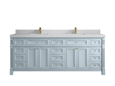 Paris 84 in. W x 22 in. D Double Sink Bathroom Vanity - Willow Bath and Vanity