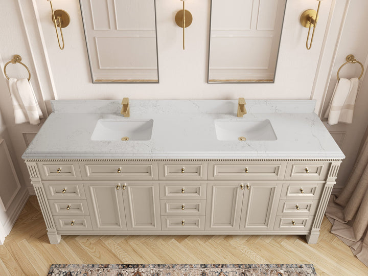 Paris 84 in. W x 22 in. D Double Sink Bathroom Vanity - photo 25