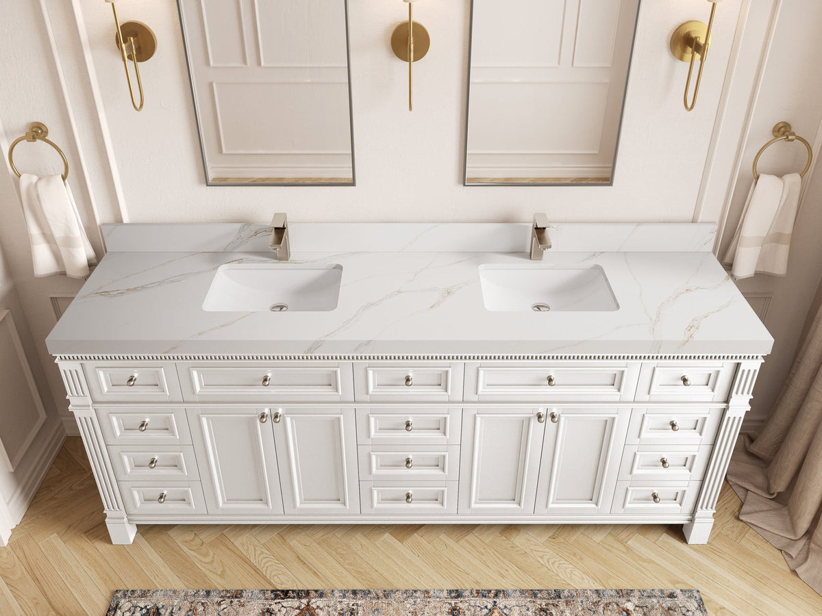Paris 84 in. W x 22 in. D Double Sink Bathroom Vanity - Willow Bath and Vanity