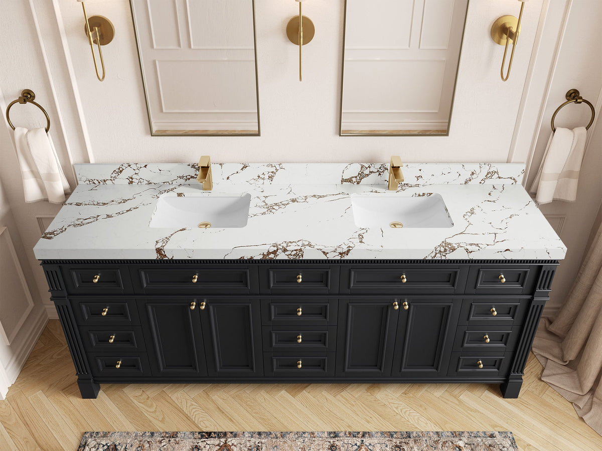 Paris 84 in. W x 22 in. D Double Sink Bathroom Vanity - Willow Bath and Vanity