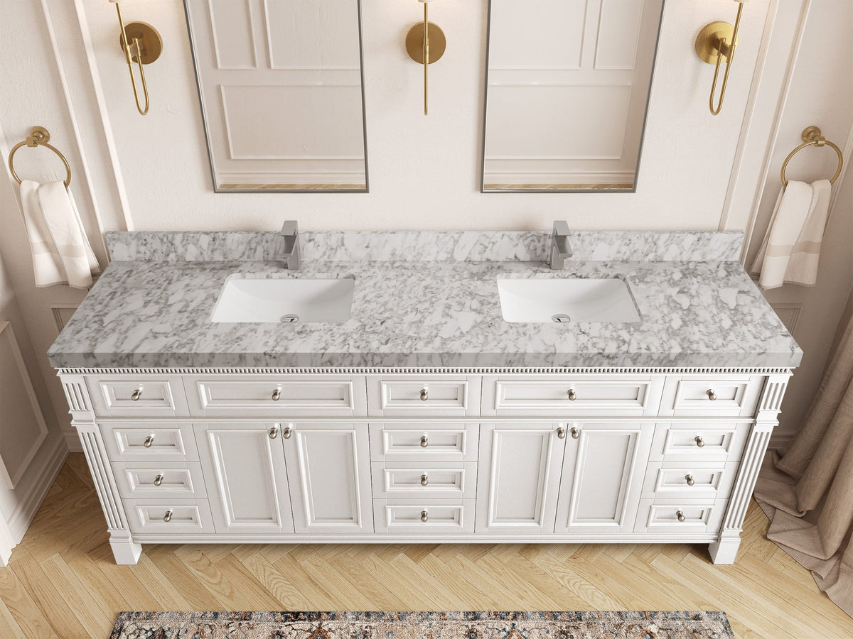 Paris 84 in. W x 22 in. D Double Sink Bathroom Vanity - Willow Bath and Vanity