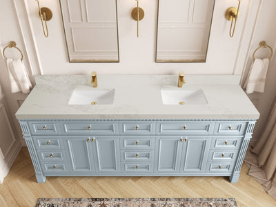 Paris 84 in. W x 22 in. D Double Sink Bathroom Vanity - Willow Bath and Vanity
