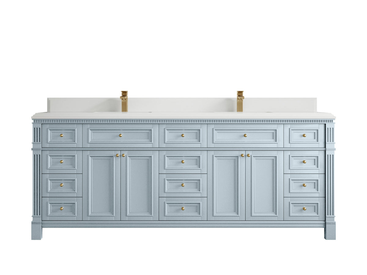 Paris 84 in. W x 22 in. D Double Sink Bathroom Vanity - Willow Bath and Vanity
