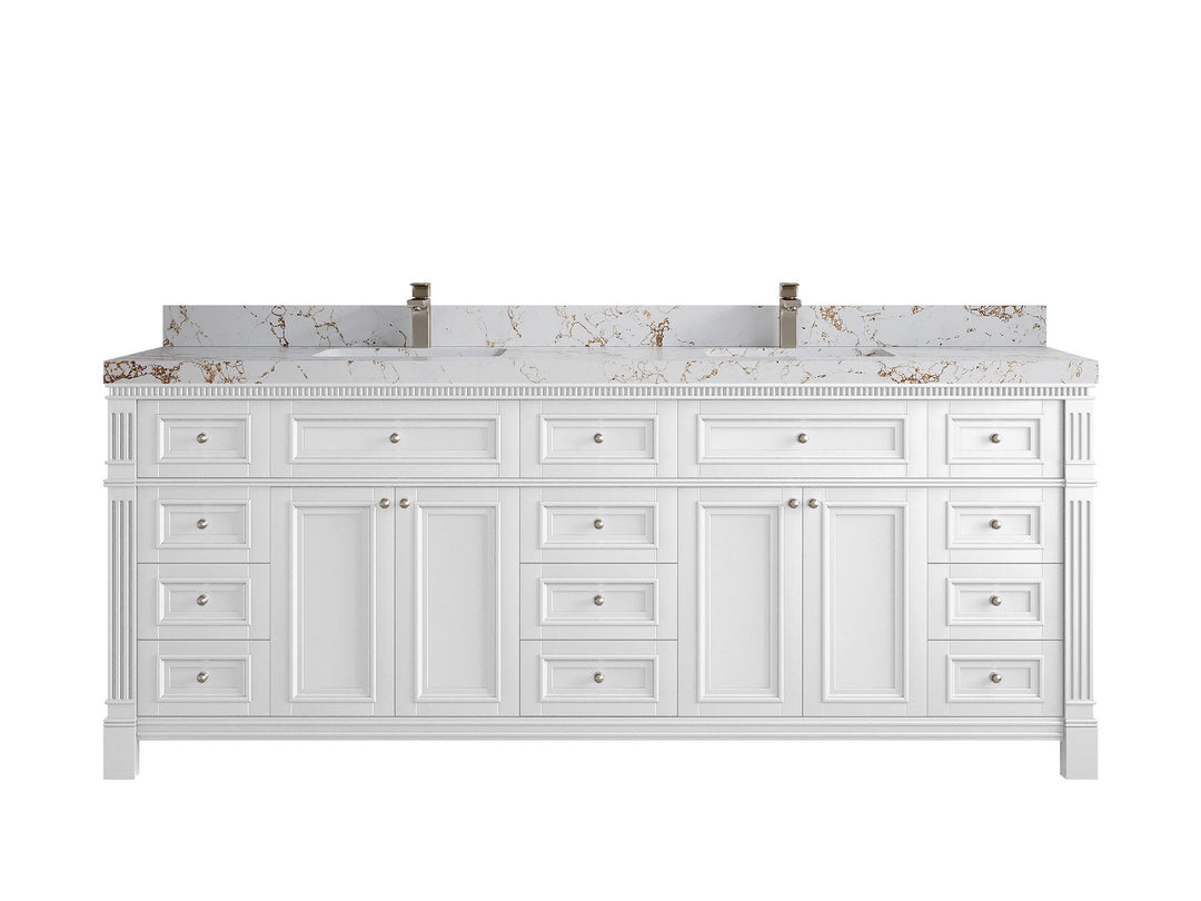 Paris 84 in. W x 22 in. D Double Sink Bathroom Vanity - Willow Bath and Vanity