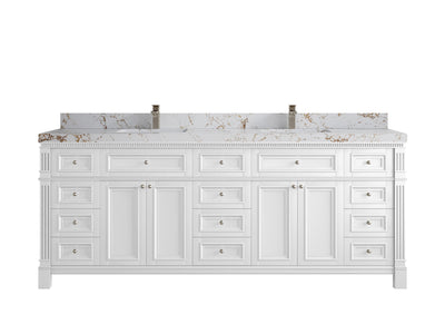 Paris 84 in. W x 22 in. D Double Sink Bathroom Vanity - Willow Bath and Vanity