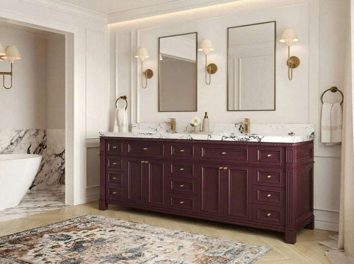 Paris 84 in. W x 22 in. D Double Sink Bathroom Vanity - photo 2