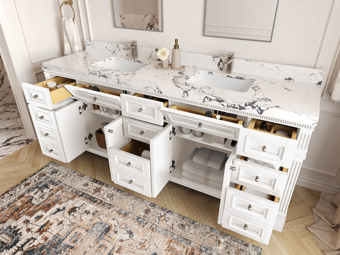 Paris 84 in. W x 22 in. D Double Sink Bathroom Vanity - Willow Bath and Vanity