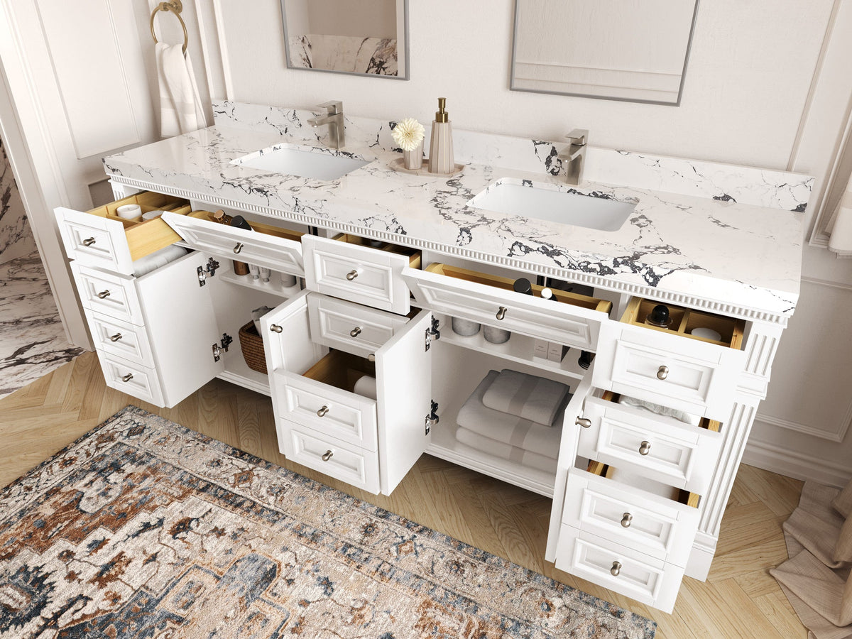 Paris 84 in. W x 22 in. D Double Sink Bathroom Vanity - Willow Bath and Vanity