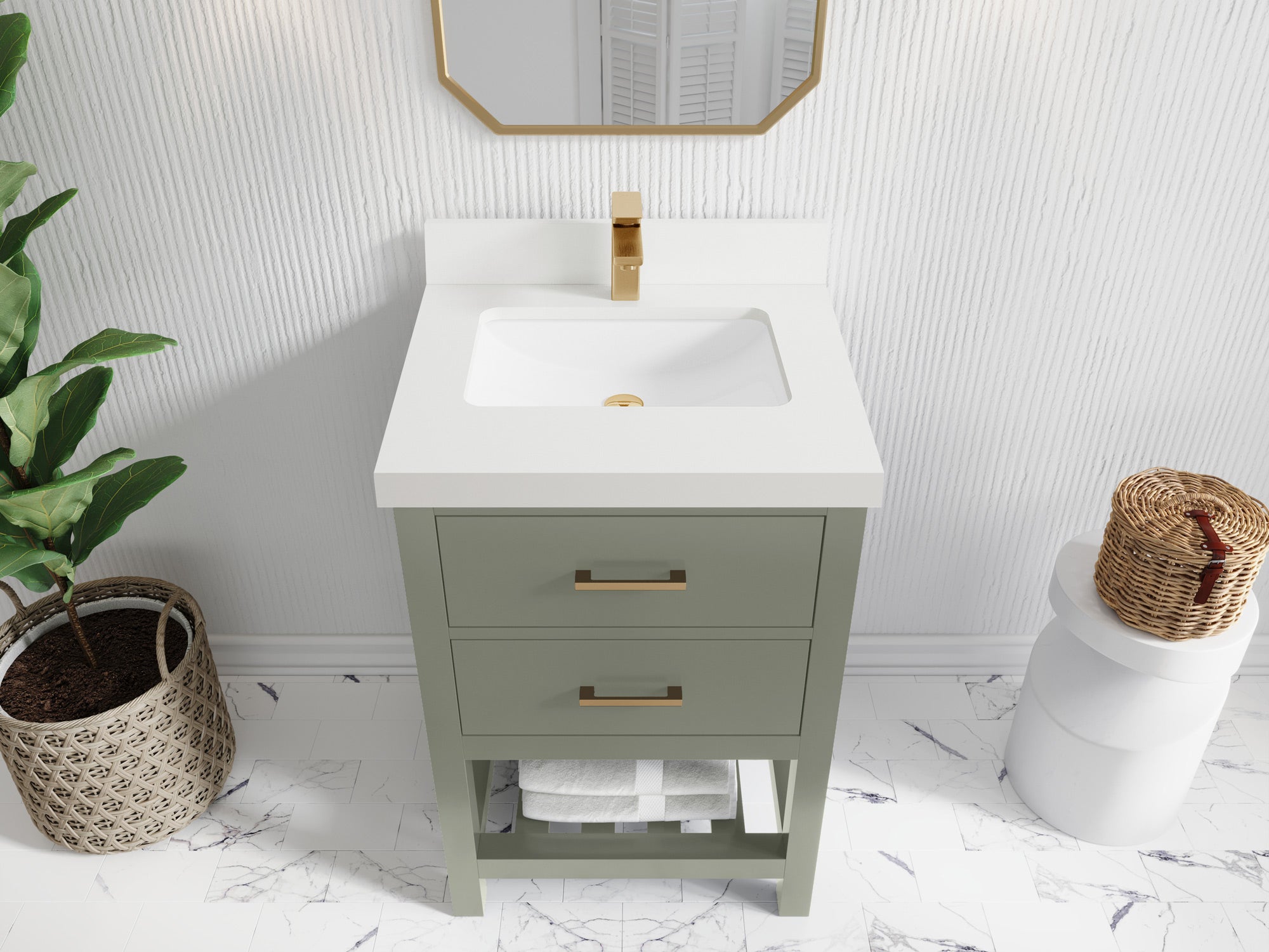 Parker 24 in. W x 22 in. D Single Sink Bathroom Vanity - Willow Bath and Vanity