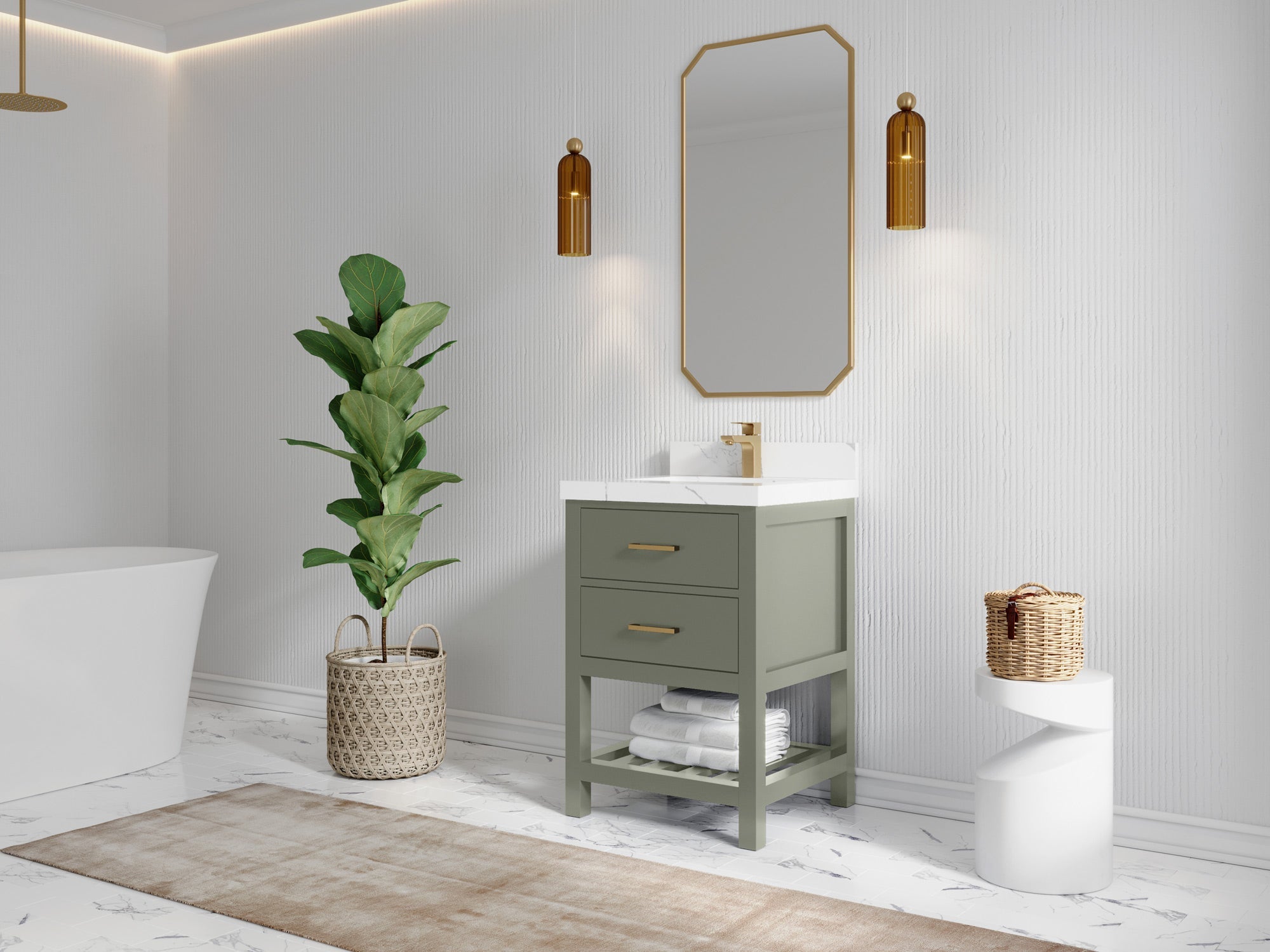 Parker 24 in. W x 22 in. D Single Sink Bathroom Vanity - Willow Bath and Vanity