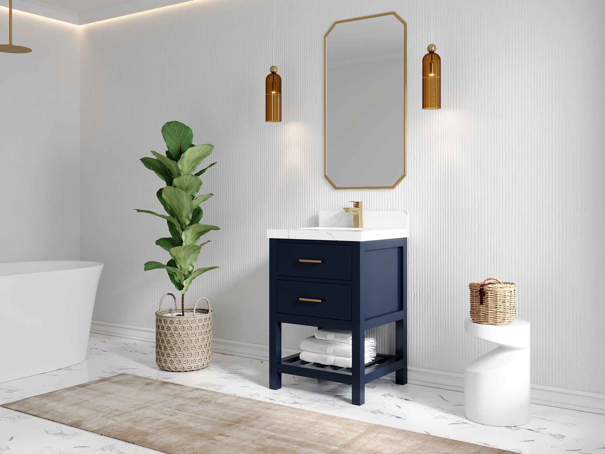 Parker 24 in. W x 22 in. D Single Sink Bathroom Vanity - Willow Bath and Vanity