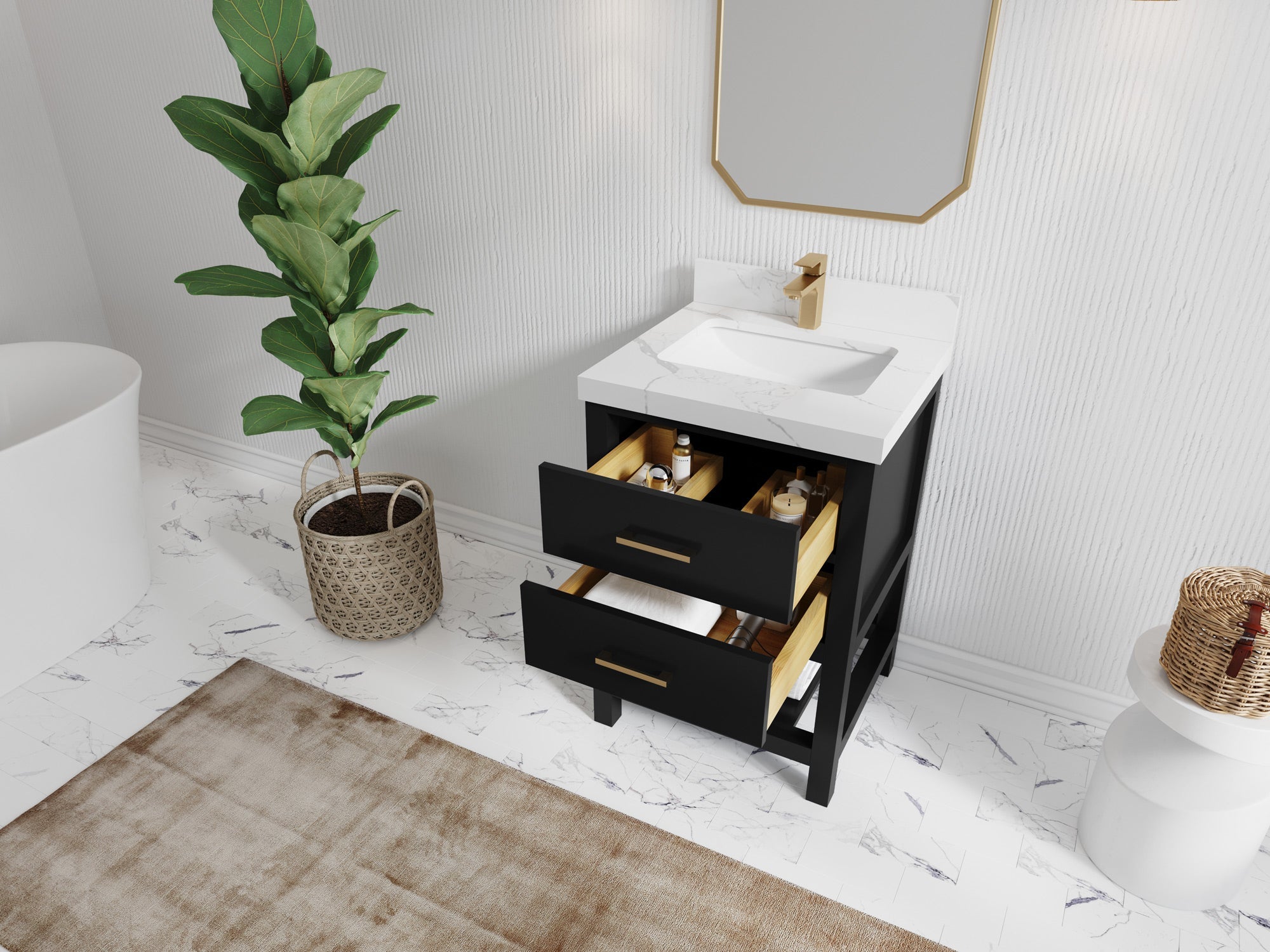 Parker 24 in. W x 22 in. D Single Sink Bathroom Vanity - Willow Bath and Vanity