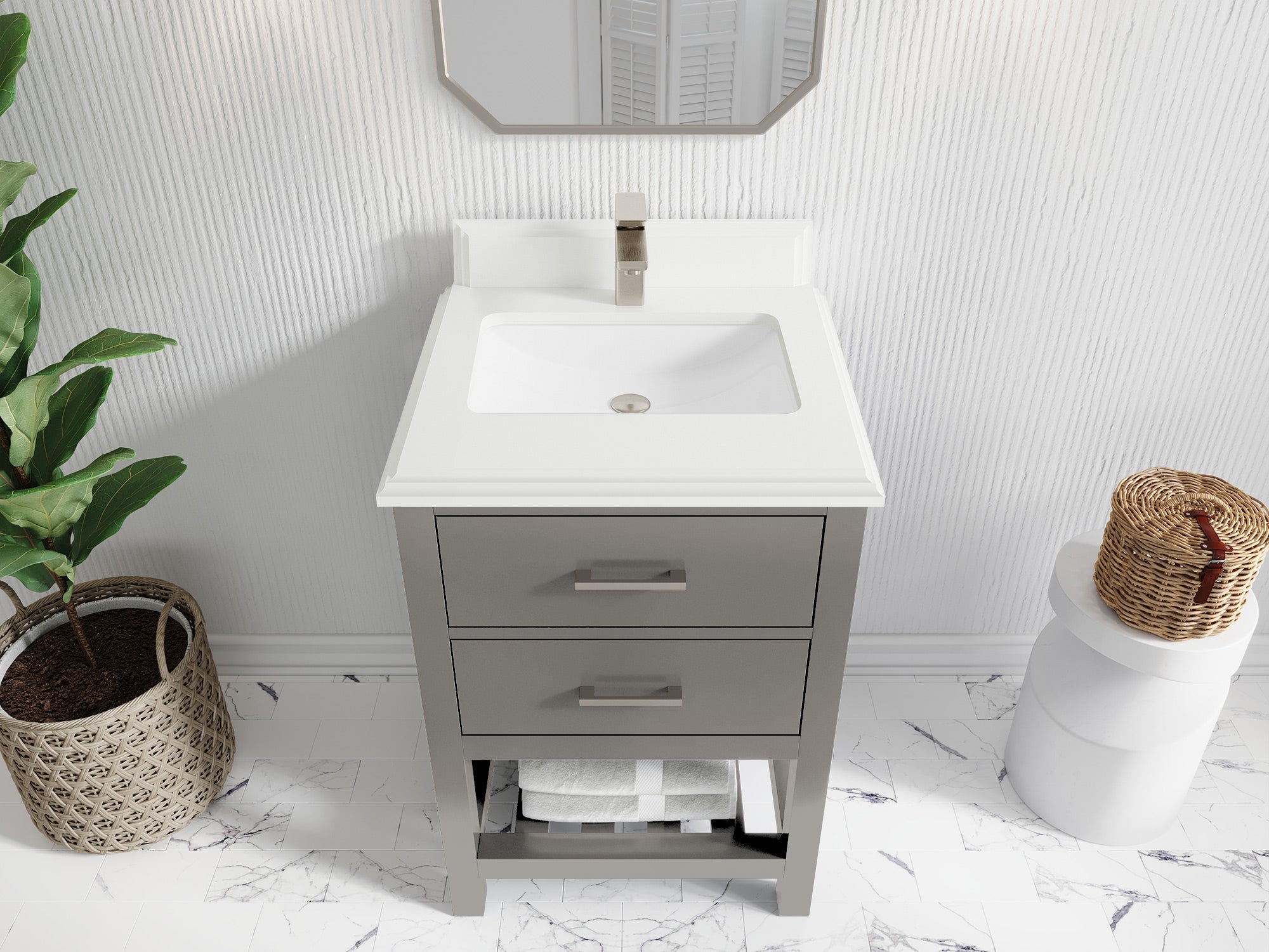Parker 24 in. W x 22 in. D Single Sink Bathroom Vanity - Willow Bath and Vanity