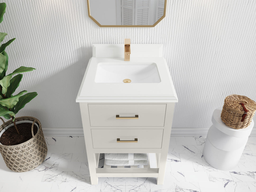 Parker 24 in. W x 22 in. D Single Sink Bathroom Vanity | 
              
                Alabaster
                
                  
             - PRK_ALB_CA_GL_24 - photo №31