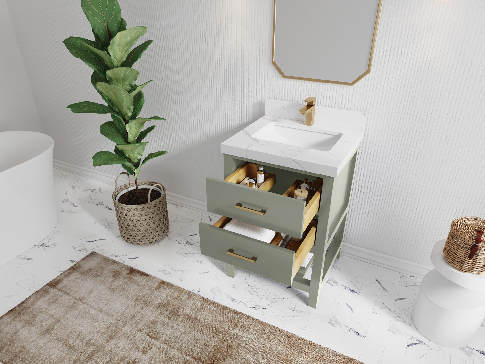 Parker 24 in. W x 22 in. D Single Sink Bathroom Vanity - Willow Bath and Vanity