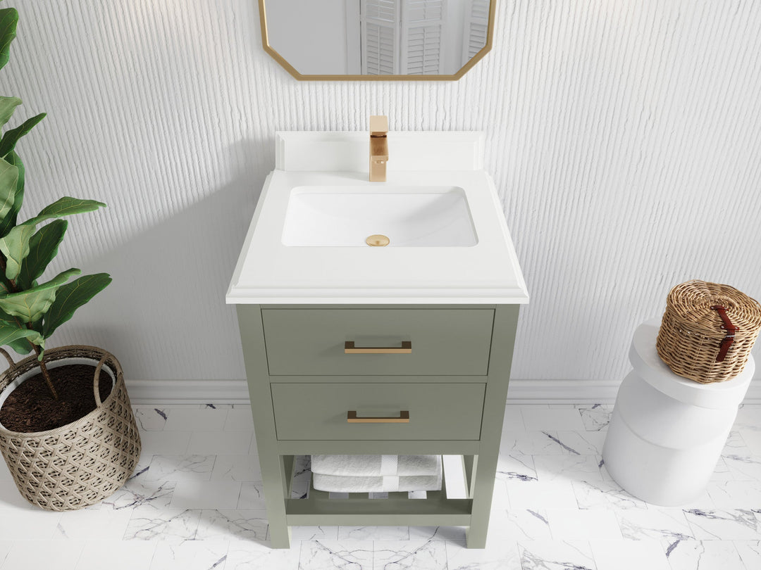 Parker 24 in. W x 22 in. D Single Sink Bathroom Vanity | 
              
                Evergreen
                
                  
             - PRK-CAB-EGN-23 - photo №33