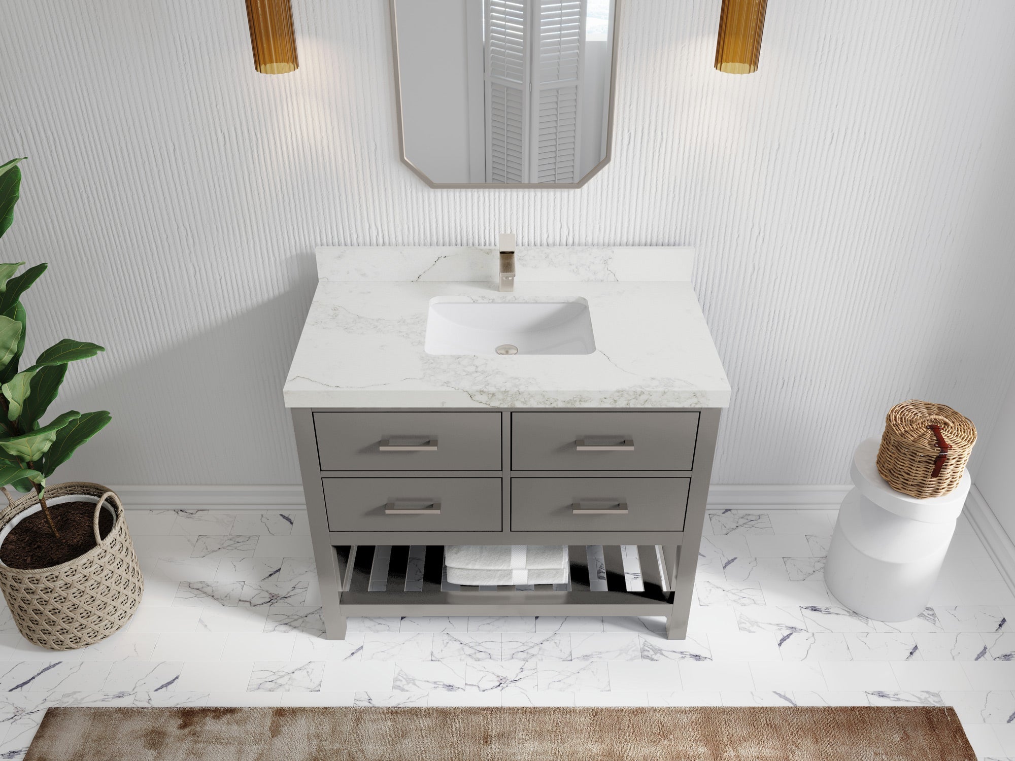 Parker 42 in. W x 22 in. D Single Sink Bathroom Vanity - Willow Bath and Vanity