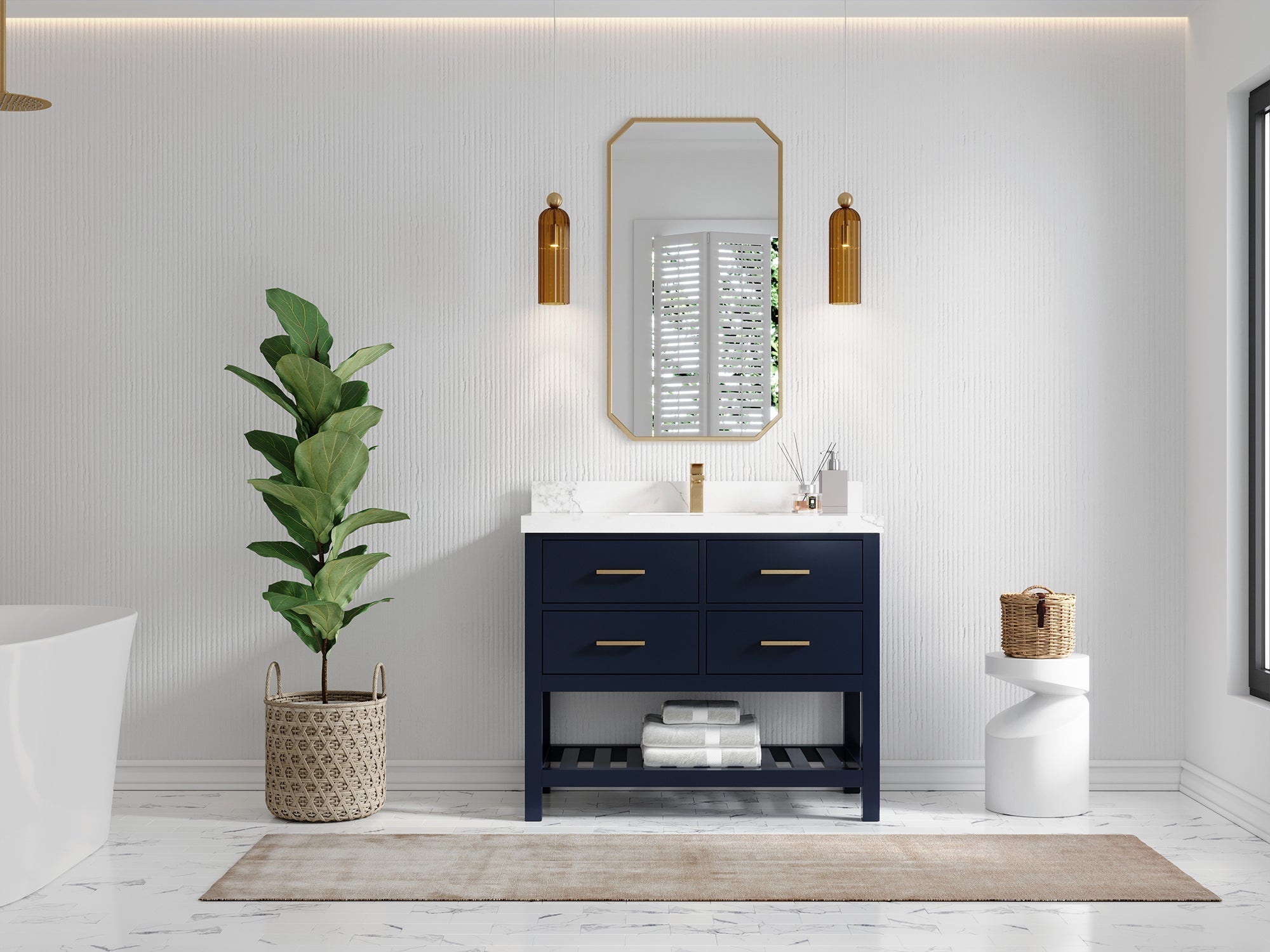 Parker 42 in. W x 22 in. D Single Sink Bathroom Vanity - Willow Bath and Vanity