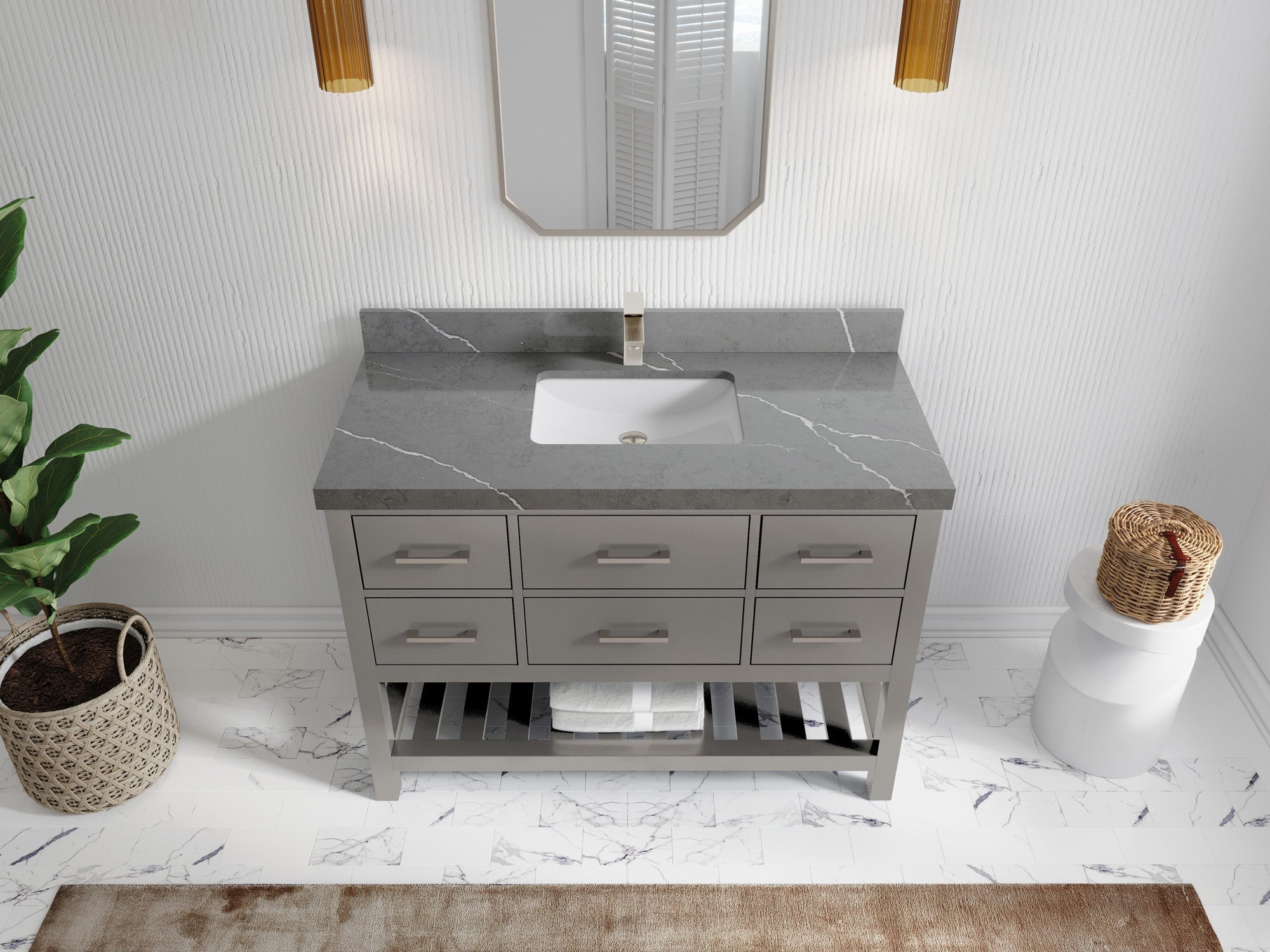 Parker 48 in. W x 22 in. D Single Sink Bathroom Vanity - Willow Bath and Vanity