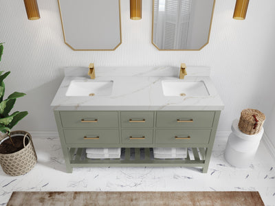 Parker 60 in. W x 22 in. D Double Sink Bathroom Vanity - Willow Bath and Vanity