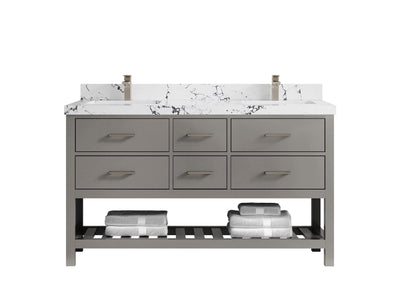 Parker 60 in. W x 22 in. D Double Sink Bathroom Vanity - Willow Bath and Vanity
