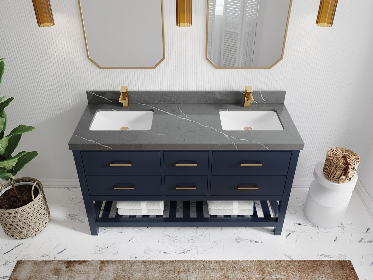 Parker 60 in. W x 22 in. D Double Sink Bathroom Vanity - Willow Bath and Vanity