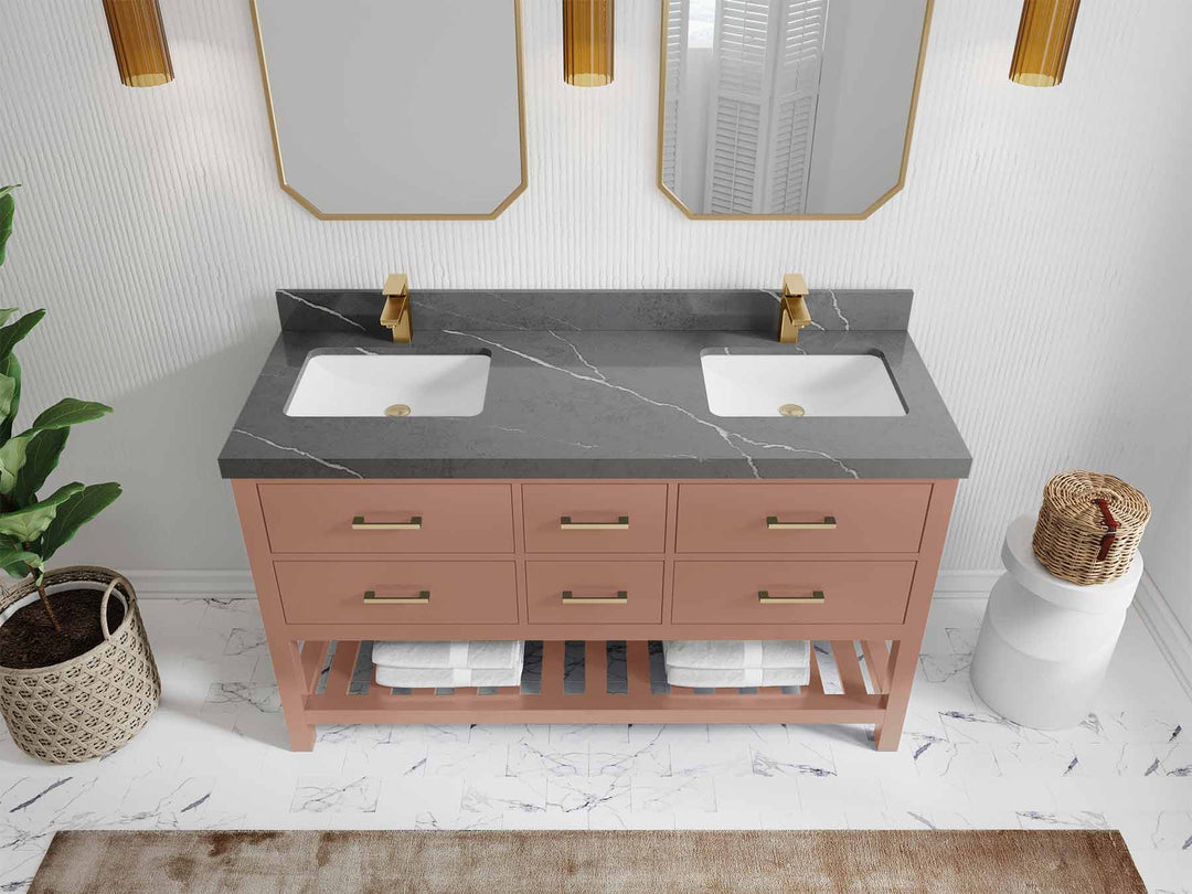 Parker 60 in. W x 22 in. D Double Sink Bathroom Vanity - Willow Bath and Vanity
