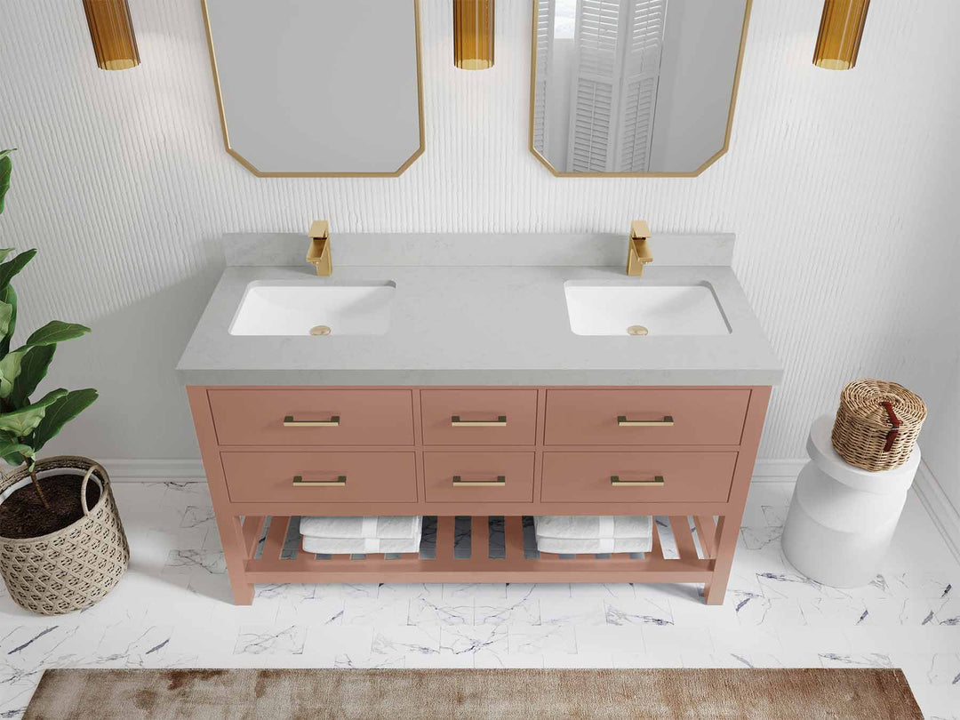Parker 60 in. W x 22 in. D Double Sink Bathroom Vanity - Willow Bath and Vanity