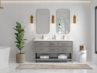 Parker 60 in. W x 22 in. D Double Sink Bathroom Vanity - Willow Bath and Vanity