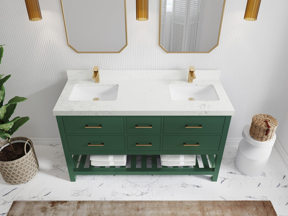 Parker 60 in. W x 22 in. D Double Sink Bathroom Vanity - Willow Bath and Vanity