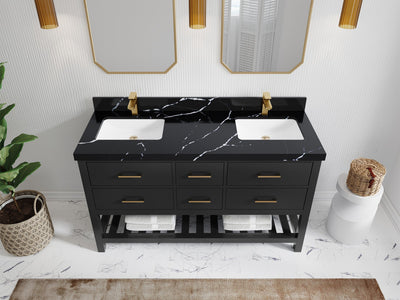 Parker 60 in. W x 22 in. D Double Sink Bathroom Vanity - Willow Bath and Vanity