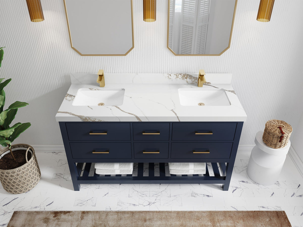 Parker 60 in. W x 22 in. D Double Sink Bathroom Vanity - Willow Bath and Vanity