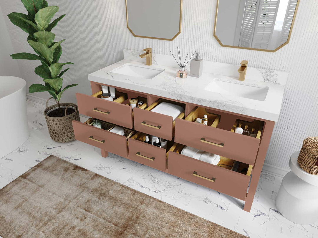 Parker 60 in. W x 22 in. D Double Sink Bathroom Vanity - Willow Bath and Vanity