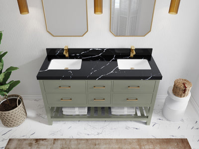 Parker 60 in. W x 22 in. D Double Sink Bathroom Vanity - Willow Bath and Vanity