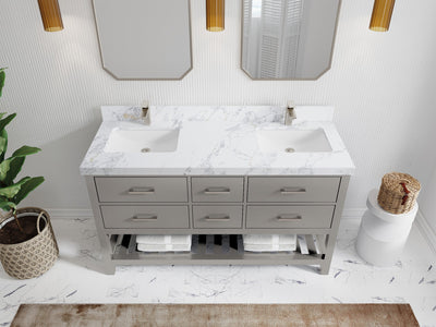 Parker 60 in. W x 22 in. D Double Sink Bathroom Vanity - Willow Bath and Vanity