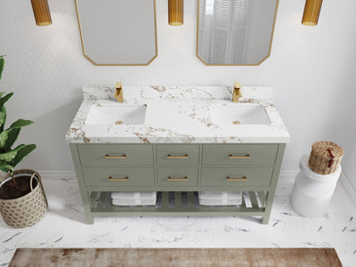 Parker 60 in. W x 22 in. D Double Sink Bathroom Vanity - Willow Bath and Vanity