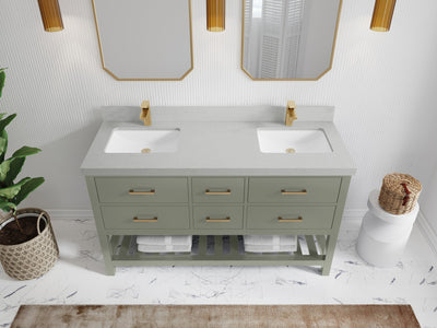 Parker 60 in. W x 22 in. D Double Sink Bathroom Vanity - Willow Bath and Vanity