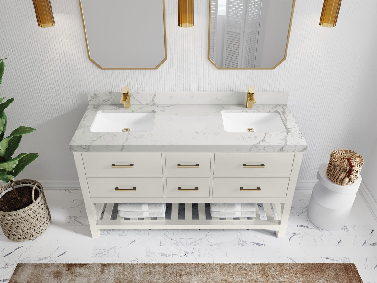 Parker 60 in. W x 22 in. D Double Sink Bathroom Vanity - Willow Bath and Vanity