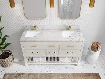 Parker 60 in. W x 22 in. D Double Sink Bathroom Vanity - Willow Bath and Vanity
