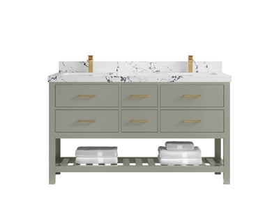 Parker 60 in. W x 22 in. D Double Sink Bathroom Vanity - Willow Bath and Vanity