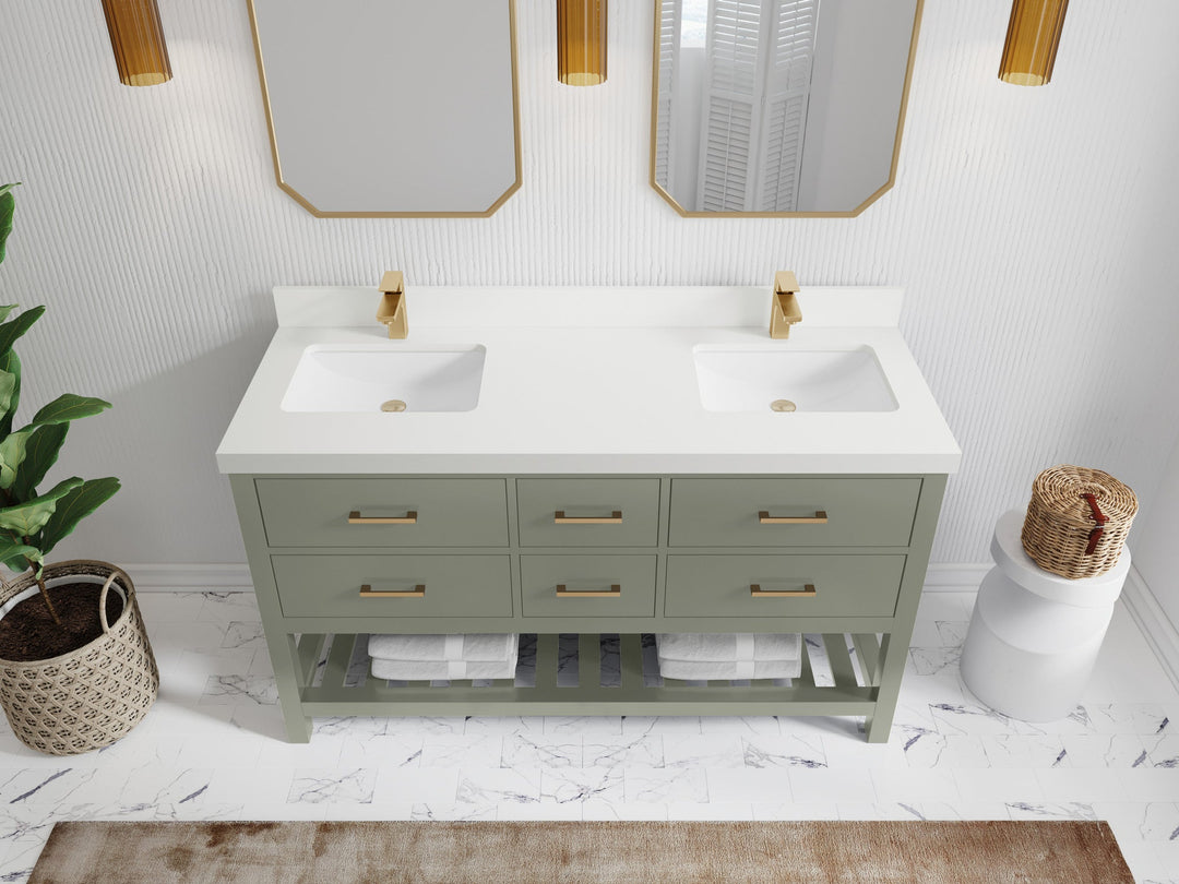 Parker 60 in. W x 22 in. D Double Sink Bathroom Vanity - Willow Bath and Vanity