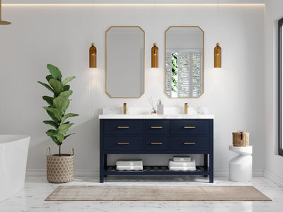 Parker 60 in. W x 22 in. D Double Sink Bathroom Vanity - Willow Bath and Vanity