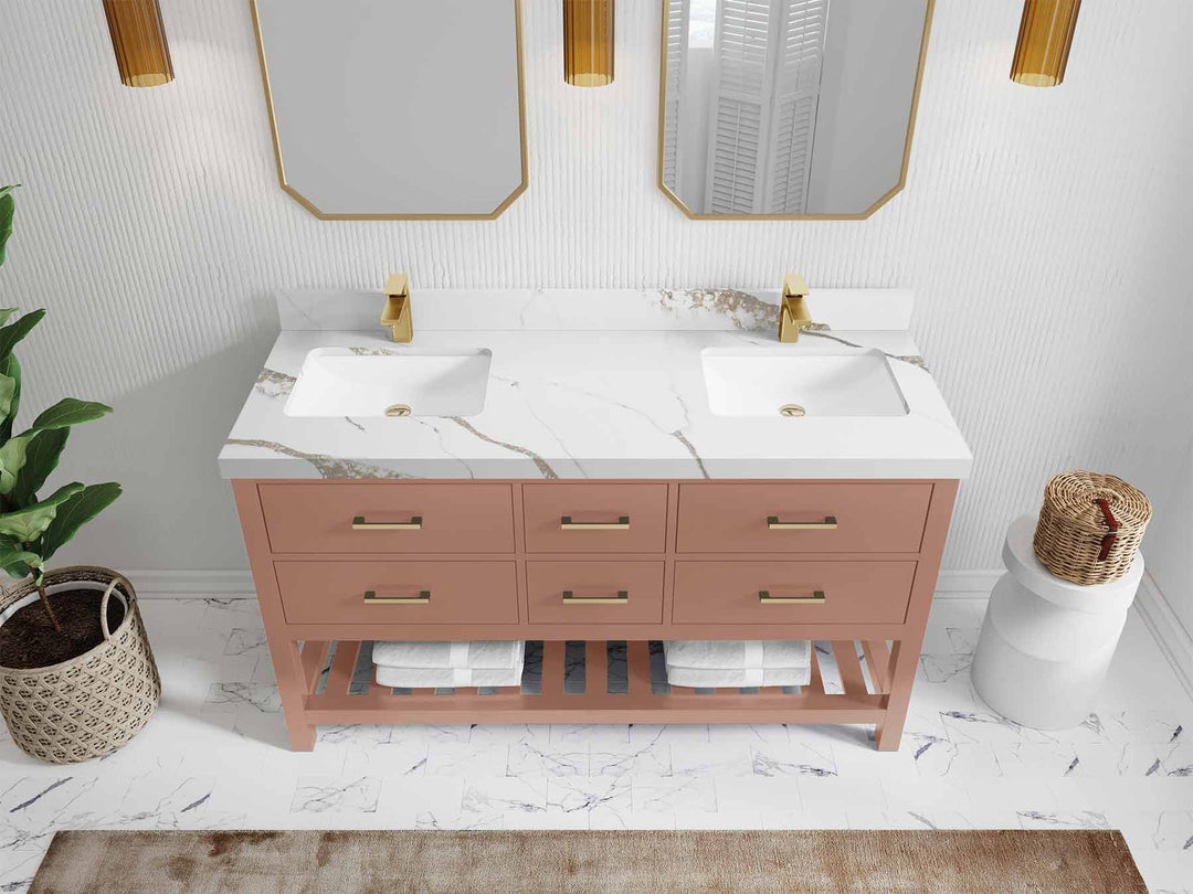 Parker 60 in. W x 22 in. D Double Sink Bathroom Vanity - Willow Bath and Vanity