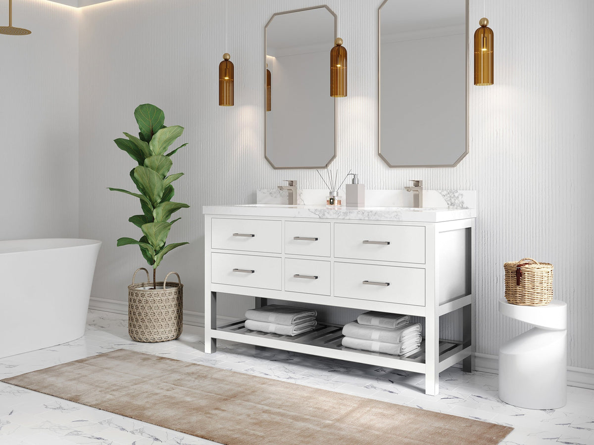 Parker 60 in. W x 22 in. D Double Sink Bathroom Vanity - Willow Bath and Vanity