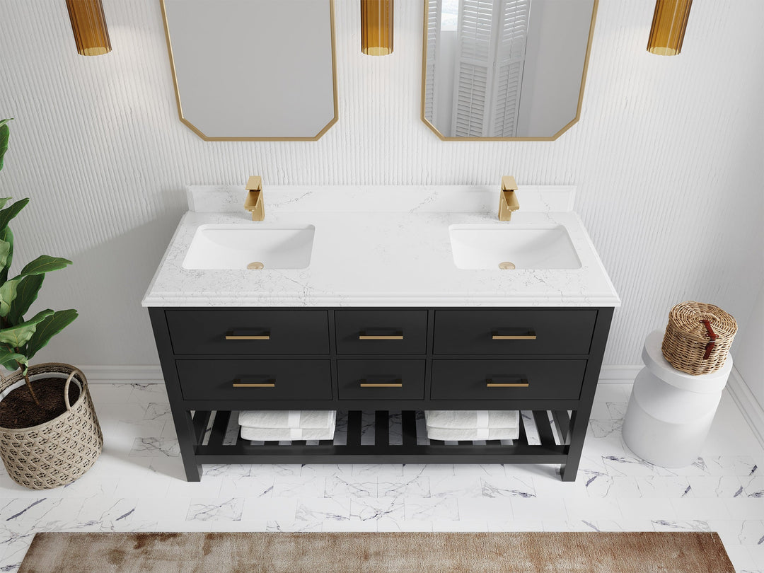 Parker 60 in. W x 22 in. D Double Sink Bathroom Vanity - Willow Bath and Vanity