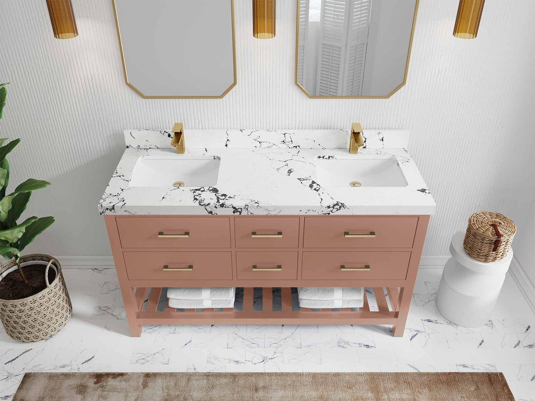 Parker 60 in. W x 22 in. D Double Sink Bathroom Vanity - Willow Bath and Vanity